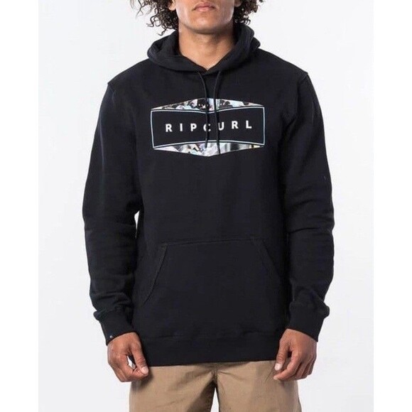Ripcurl Other - Ripcurl Hoodie Mens Large Black Surfer Beach Classic Sweatshirt Logo